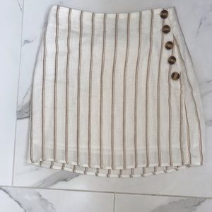 Striped button detail skirt